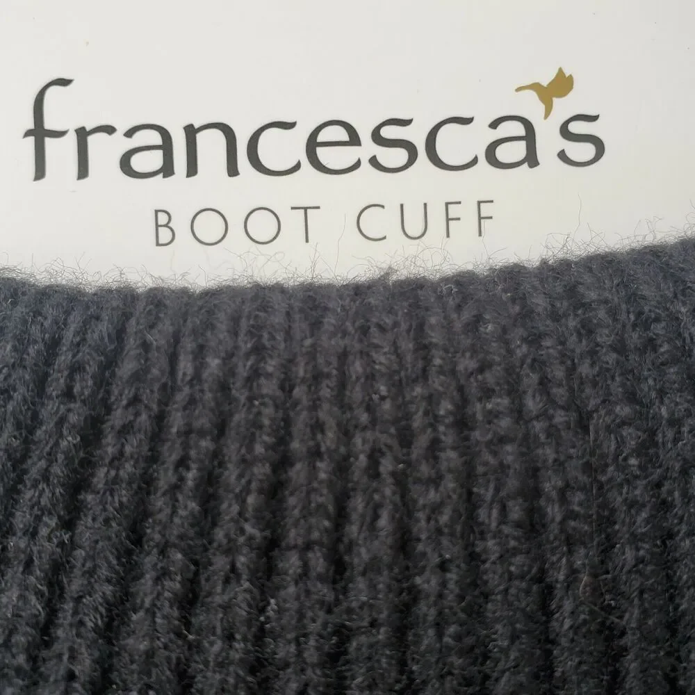 Francescas Boot Cuff Black Cable Knit Boot Topper Tassel New One Size